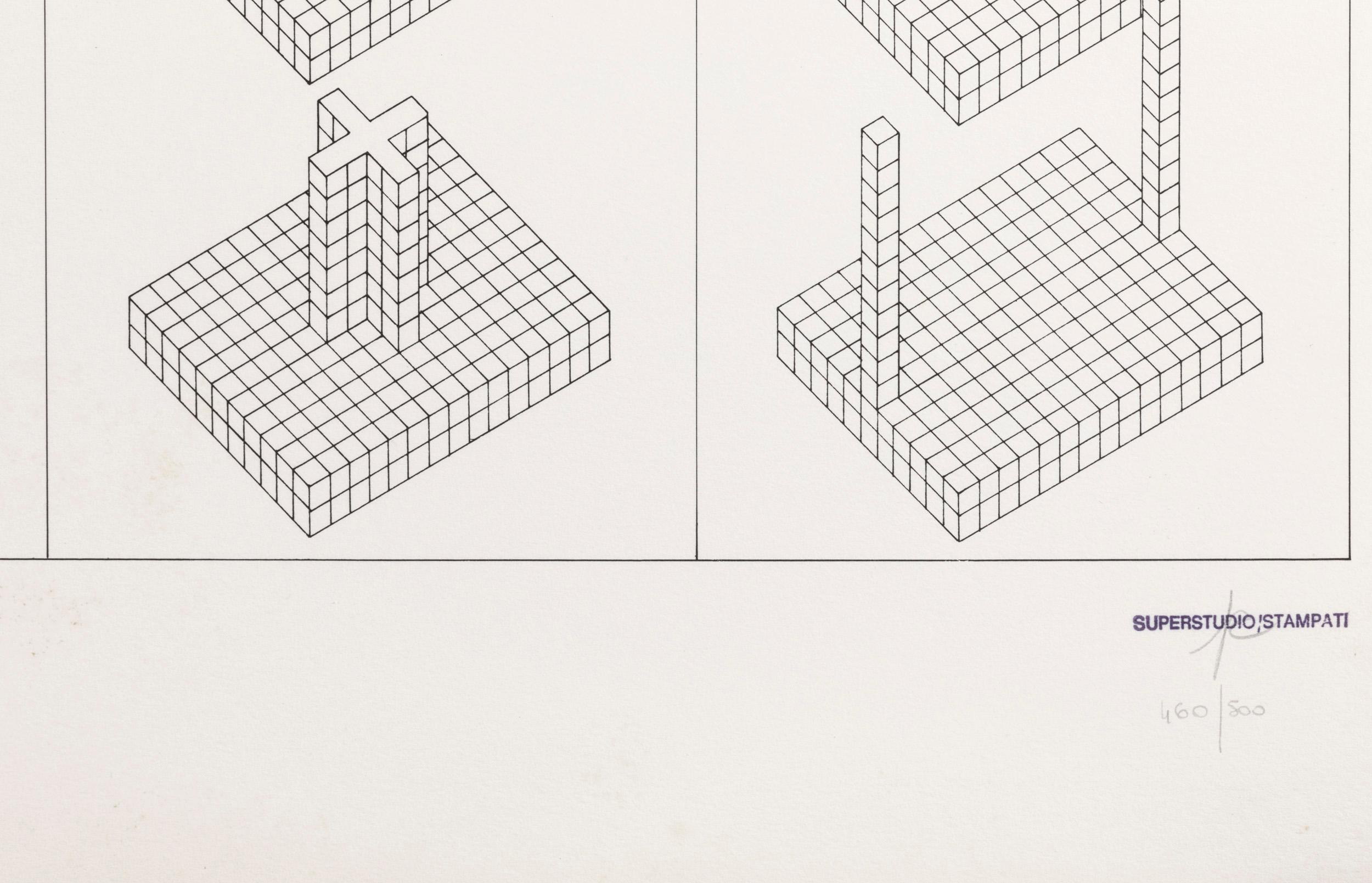  Istogrammi, Superstudio, architecture radicale, sérigraphie sur papier en vente 3