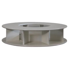 Superstudio Baazar Round Low Table in White Lacquered Wood by Giovannetti 1968 
