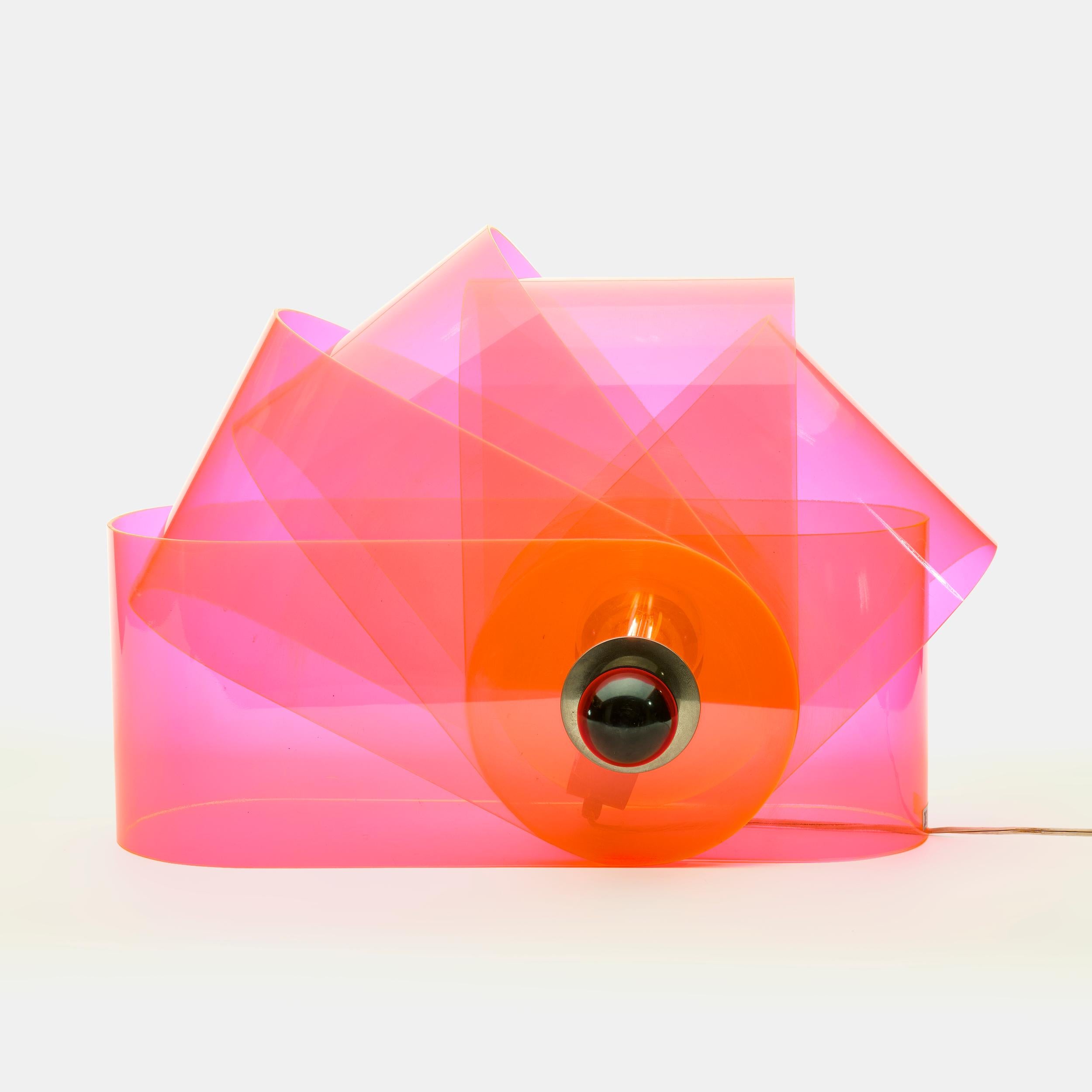 Superstudio early Production Lámpara Gherpe de Francesconi para Poltronova en rosa Italiano