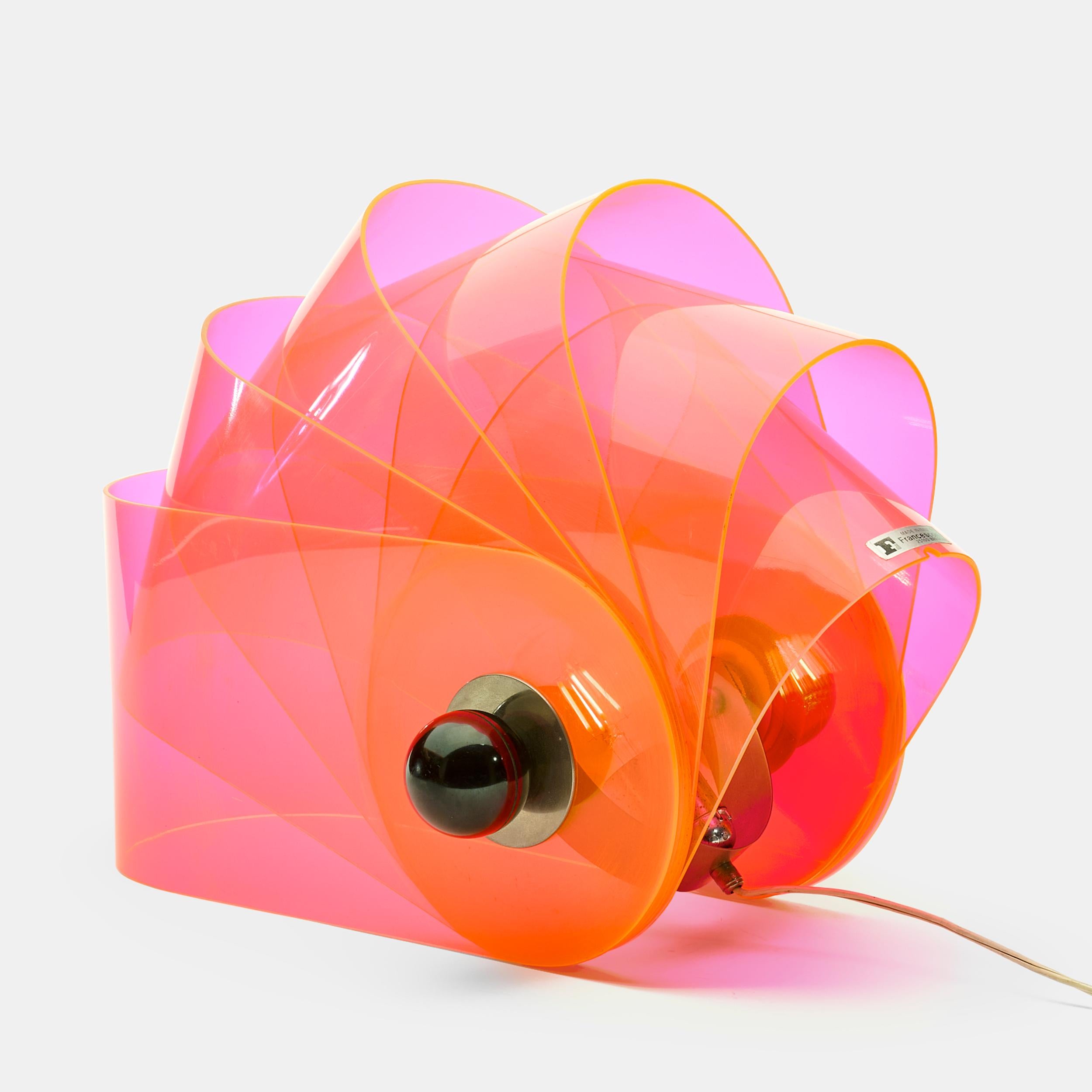 Superstudio early Production Lámpara Gherpe de Francesconi para Poltronova en rosa Acrílico