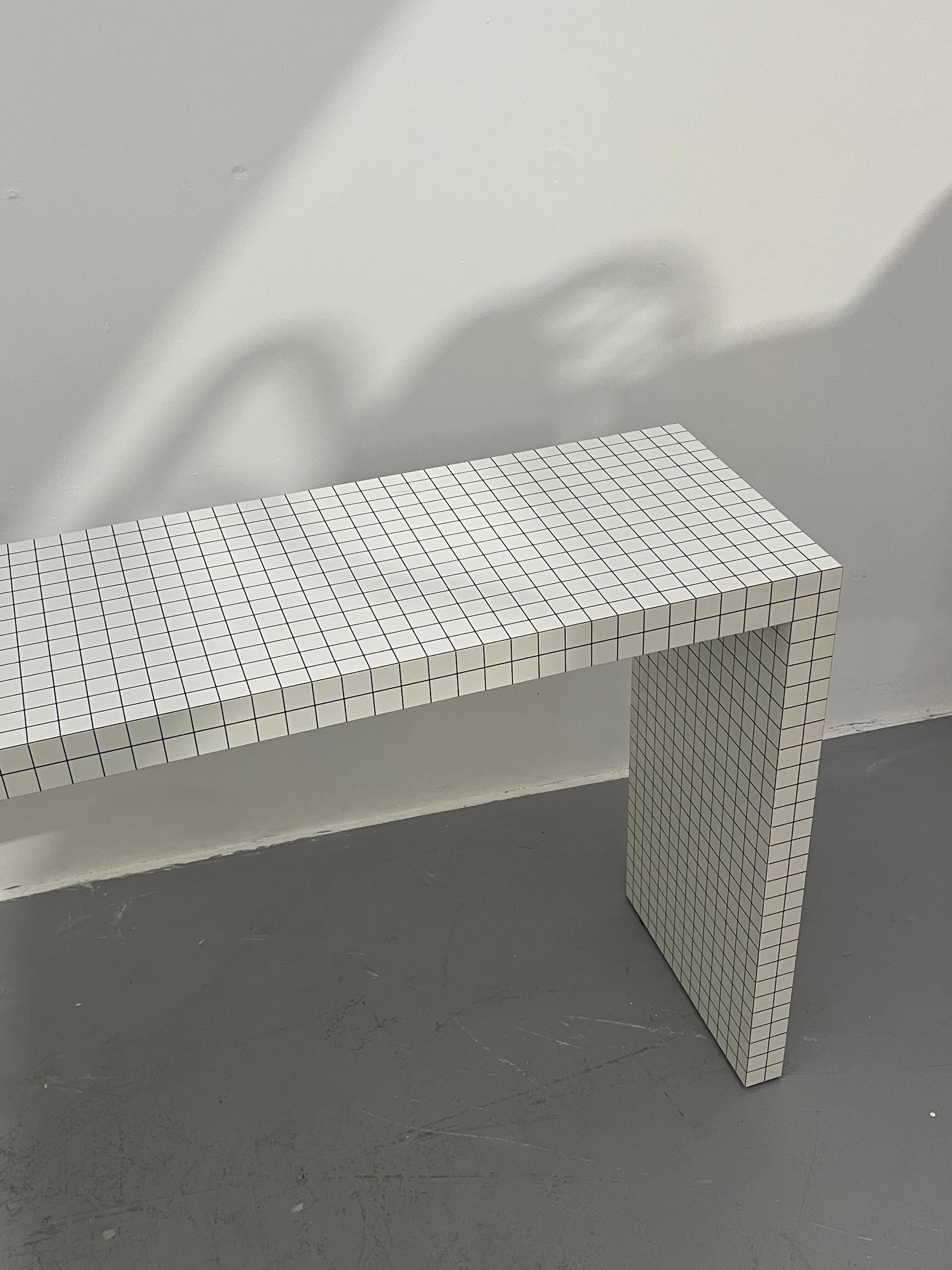 Superstudio für Zanotta Quaderna 710 Konsole Schwarzer Siebdruck auf Weiß im Angebot 3