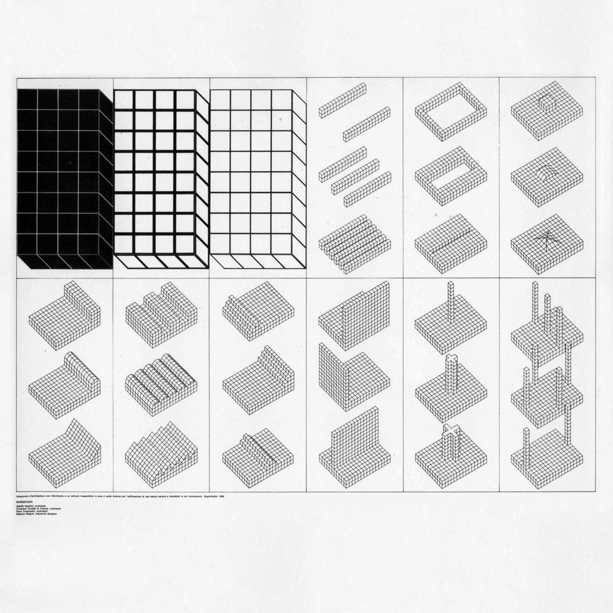 Sehr seltene gerahmte Lithographie des herausragenden italienischen Architekturbüros für Intellektuelle.

Lithographie
