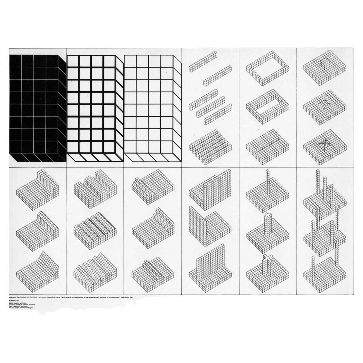 SUPERSTUDIO  Lithographie "Catalogo degli Istogrammi d
Architettura" im Angebot