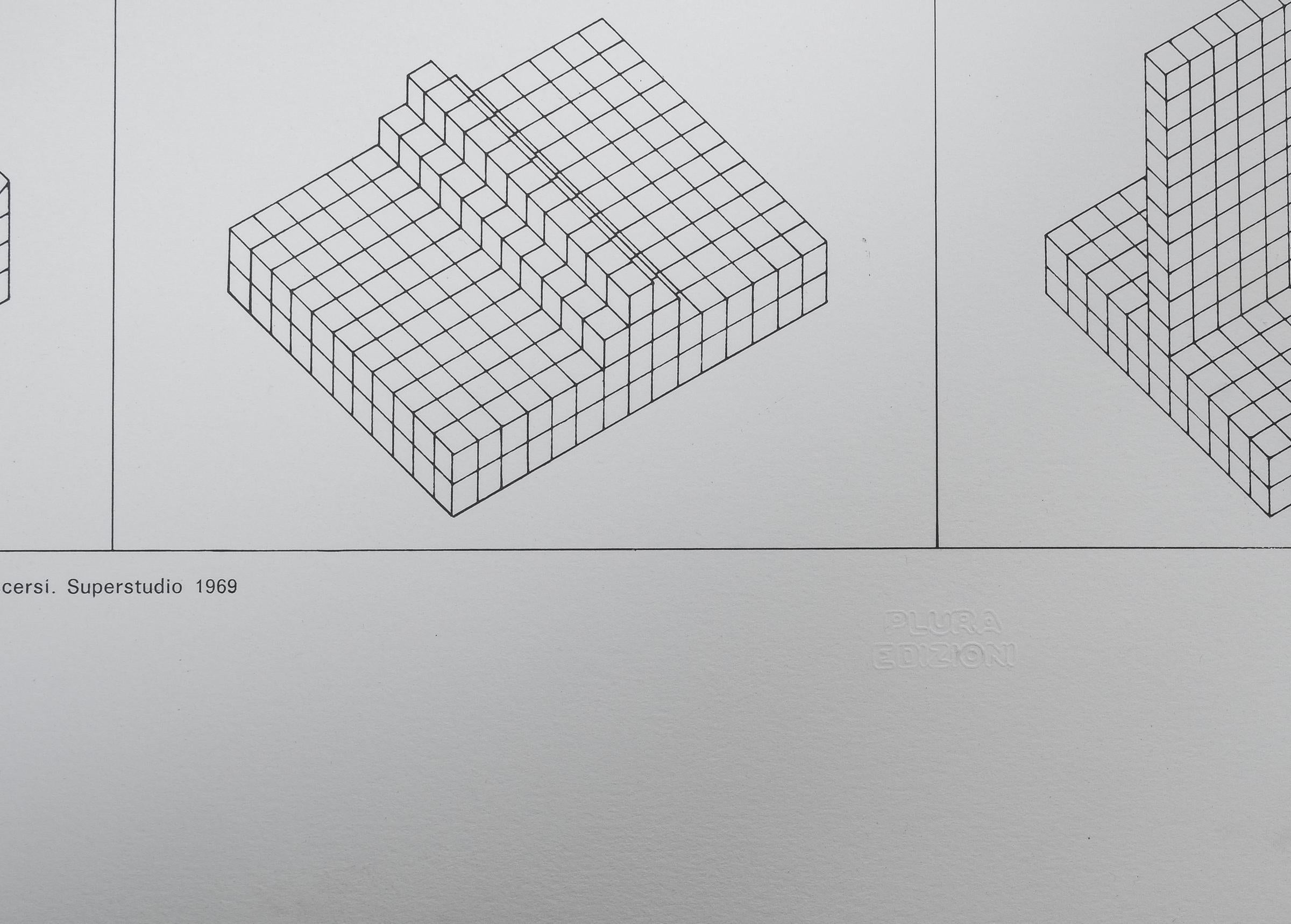 Italian Superstudio Lithograph Istogrammi d'architettura 466/500, Italy, 1969