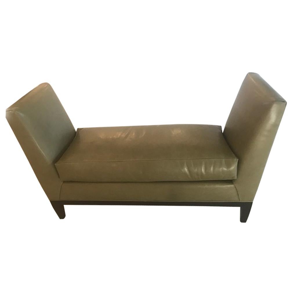 Supple Two Armed Leather Bench For Sale