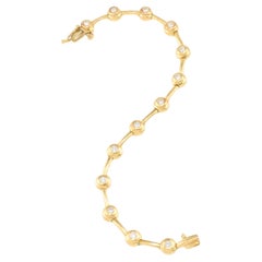Supple Vintage Diamond Line Bracelet en or 14 carats, avec environ 1,10 ctw