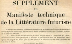 Supplément au Manifeste technique de la Littérature futuriste, Italy 1914