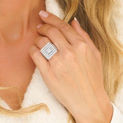Swiss Modern Diamond-Set White Gold Ring