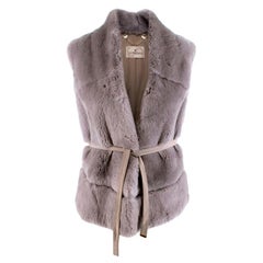 Suprema Grey Rabbit Fur Gilet - Size Medium