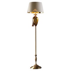 Supreme 1-Light Floor Lamp Adorned by Gold Satin Brass Finishing & Amber Crystal