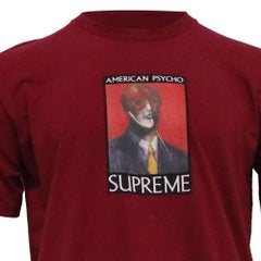 Supreme American Psycho Printed T-Shirt in Burgundy Cotton