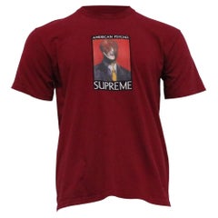 Supreme American Psycho Printed T-Shirt in Burgundy Cotton