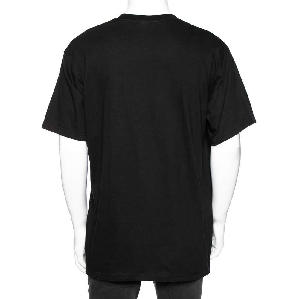 Supreme Black Cotton Logo Printed Crew Neck T-Shirt L In Good Condition In Dubai, Al Qouz 2