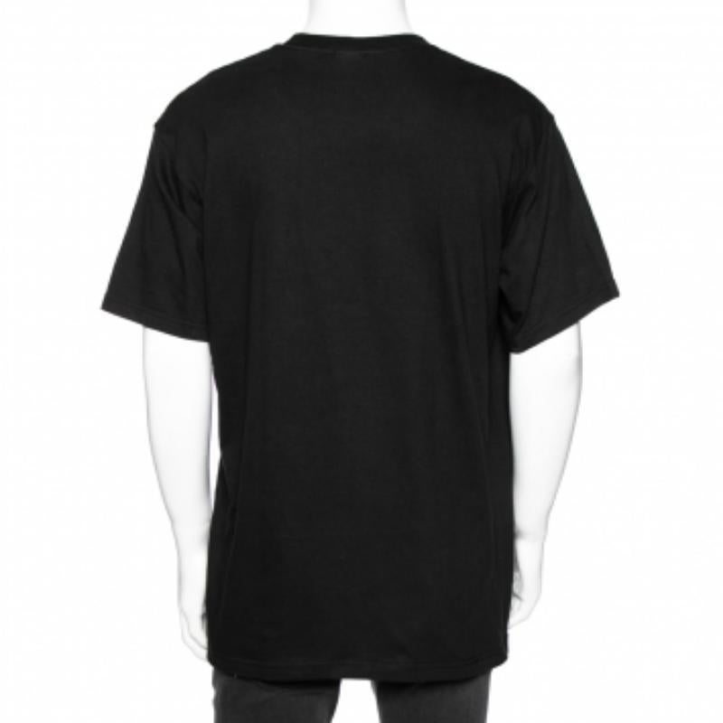 Supreme Black Cotton Logo Printed Crew Neck T-Shirt L In Good Condition For Sale In Dubai, Al Qouz 2