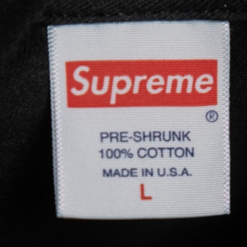 Supreme Black Cotton Logo Printed Crew Neck T-Shirt L For Sale 1