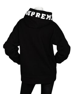 Supreme Black Cotton Men's Hoodie W/ White Logo Hood Sz M