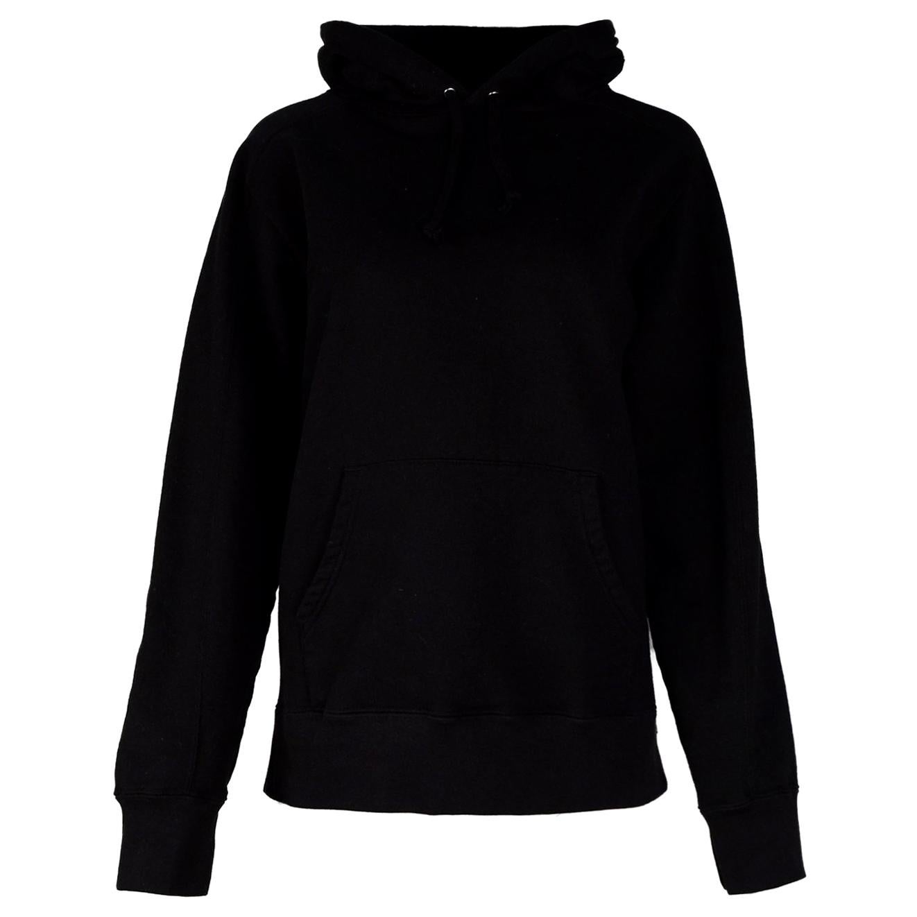 Supreme Black Cotton Men's Hoodie W/ White Logo Hood Sz M