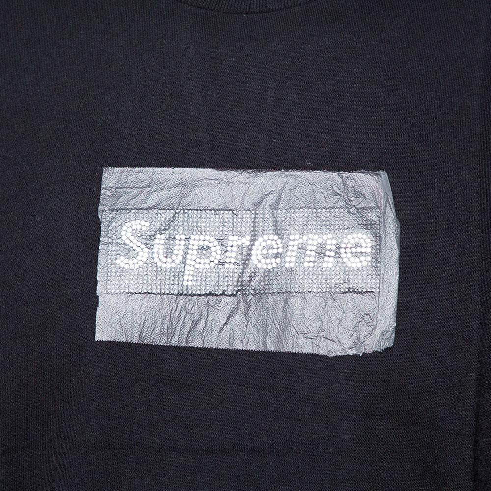 Supreme Black Cotton Swarovski Box Logo Crew Neck T-Shirt M 1