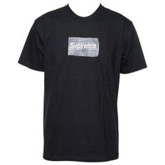 Supreme Black Cotton Swarovski Box Logo Crew Neck T-Shirt M