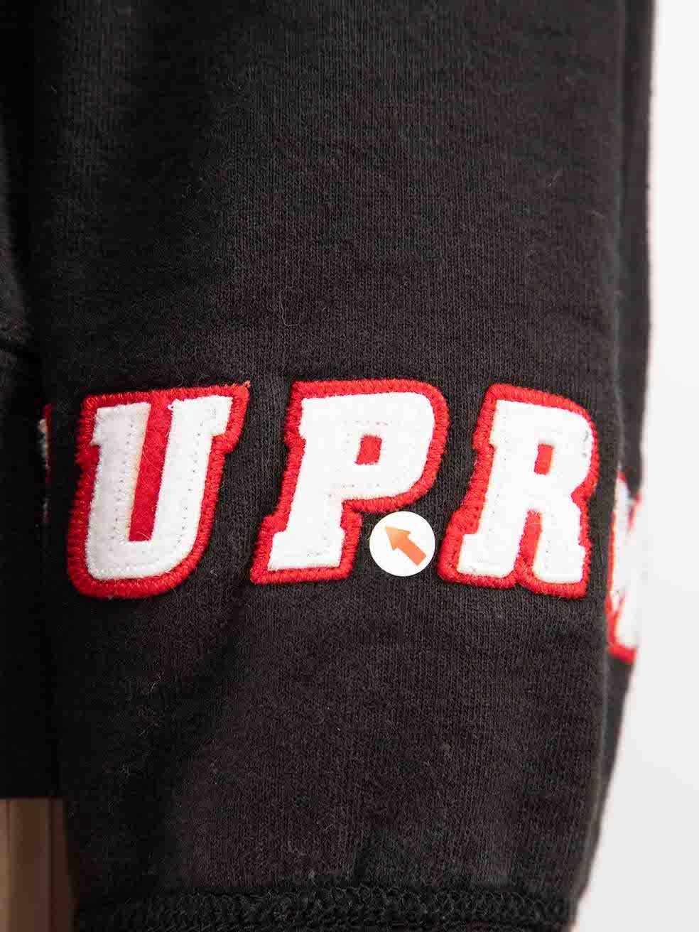 Women's Supreme Black Logo Cuff Detail Hoodie Size L