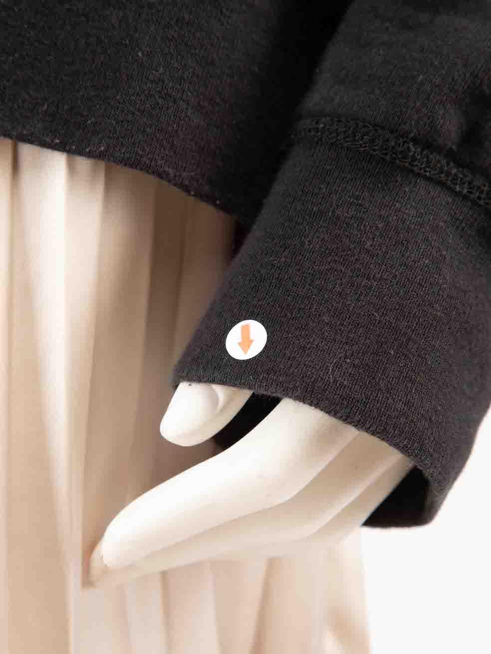 Supreme Black Logo Cuff Detail Hoodie Size L 1