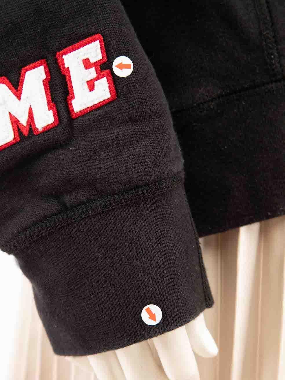 Supreme Black Logo Cuff Detail Hoodie Size L 2
