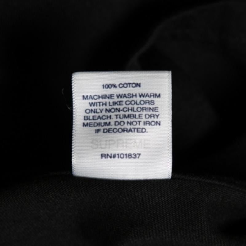 Supreme Black Logo Printed Cotton Short Sleeve T-Shirt L For Sale 1