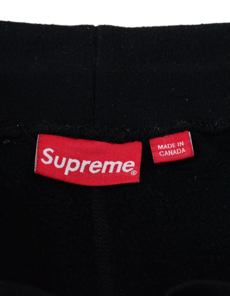 Supreme Black Men's Sweatpants W/ Logo and American Flag Sz M For Sale