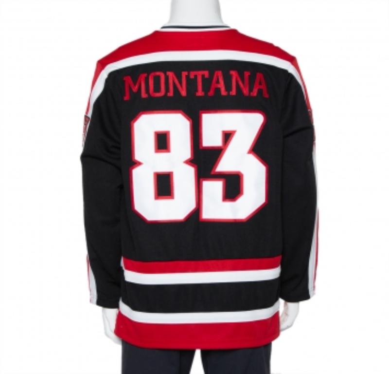 Supreme Black Scarface Embroidered Synthetic Paneled Hockey Jersey L In Good Condition For Sale In Dubai, Al Qouz 2