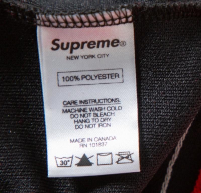 Men's Supreme Black Scarface Embroidered Synthetic Paneled Hockey Jersey L For Sale
