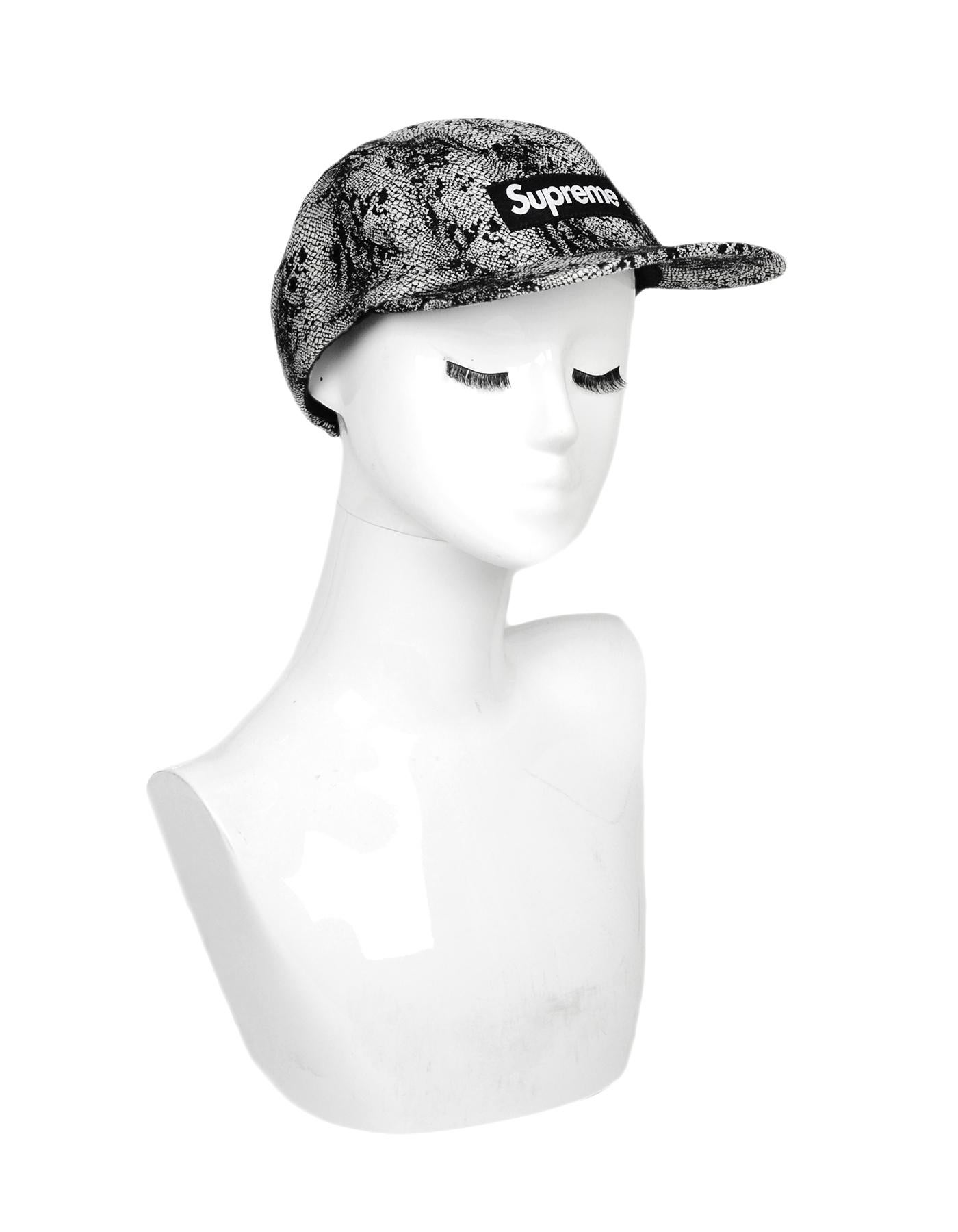 black and white supreme hat