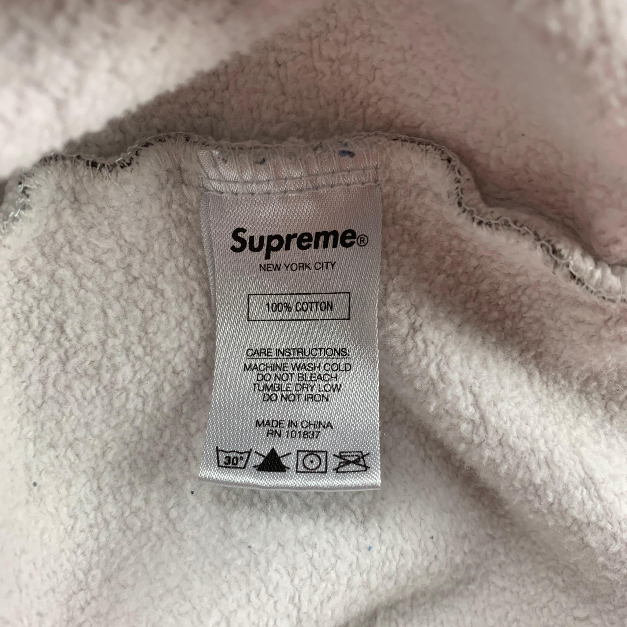 SUPREME FW 18 Jesus and Mary Size L Grey and White Cotton Hooded 