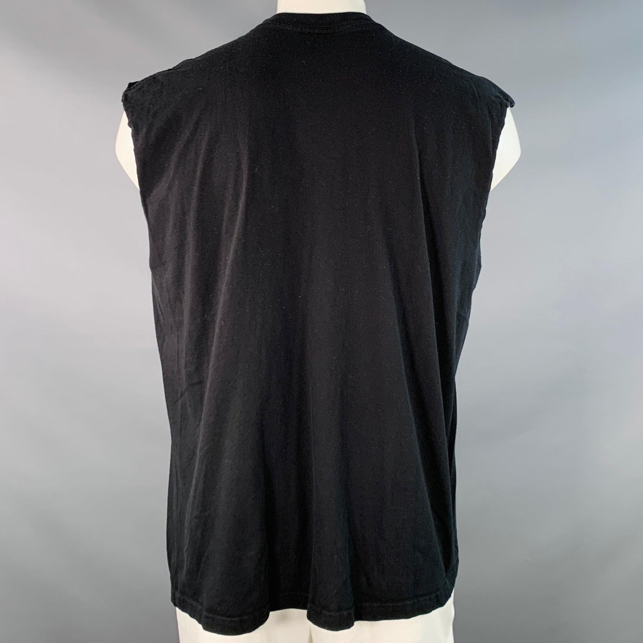 Uomo SUPREME FW18 Taglia XL Guts Nero Rosso Stampa Cotone Maniche Tagliate in vendita