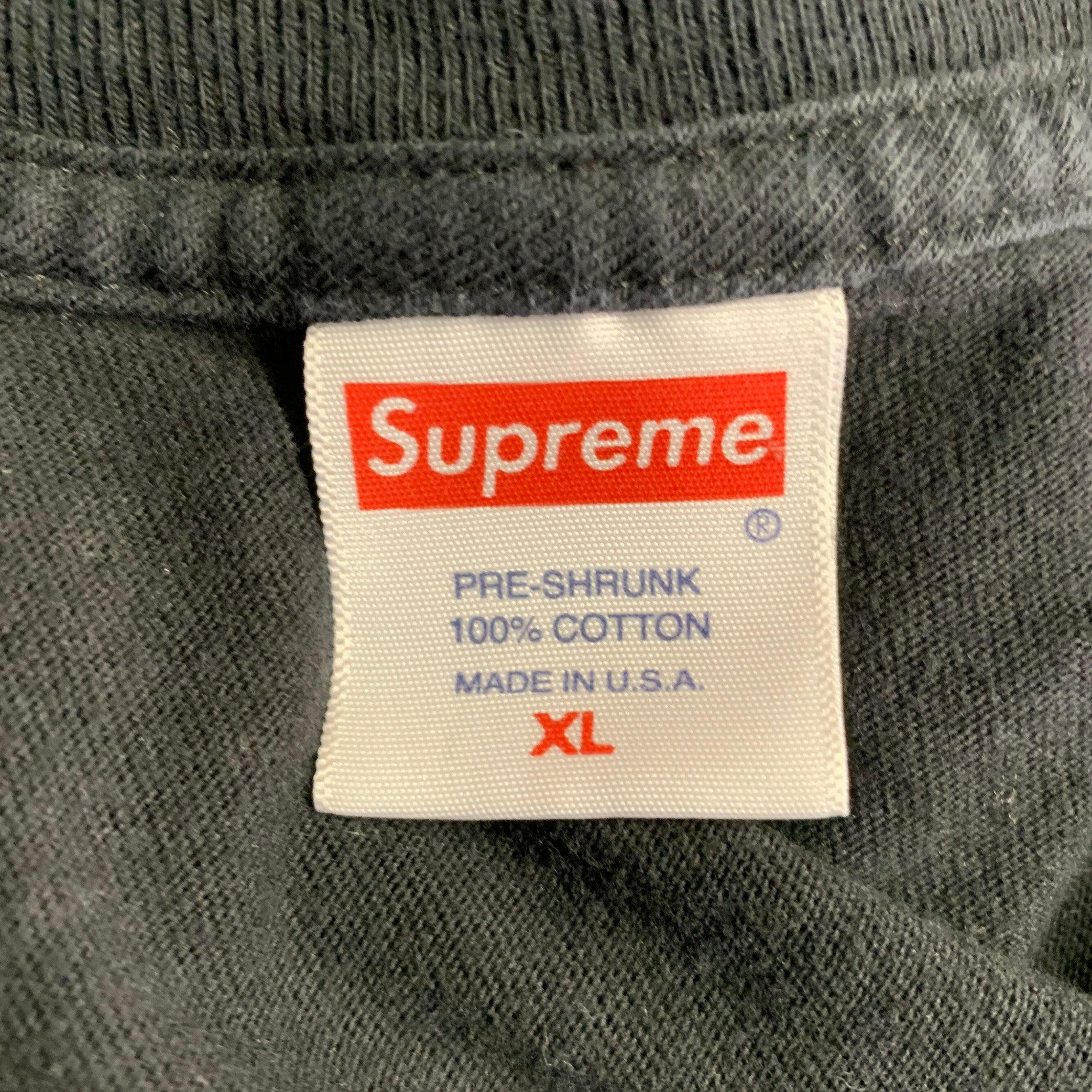 SUPREME FW18 Taglia XL Guts Nero Rosso Stampa Cotone Maniche Tagliate in vendita 1