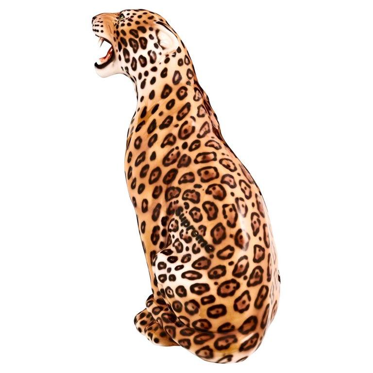 Supreme Hand Painted Monumental Porcelain Jaguar Sculpture, Spring Summer 2023 In New Condition For Sale In Brooklyn, NY