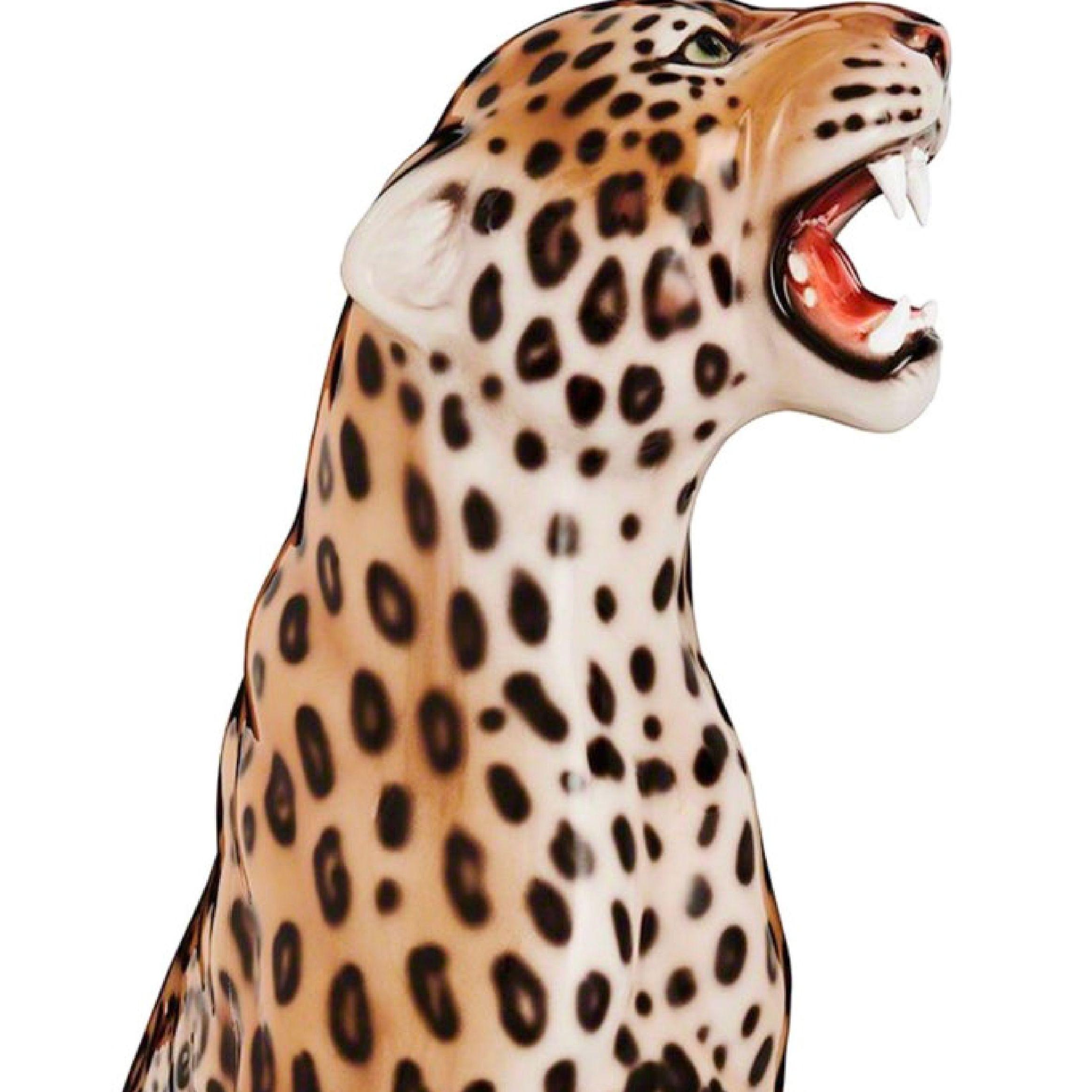 Céramique Suprême Sculpture monumentale de jaguar en porcelaine peinte à la main, printemps-été 2023. en vente