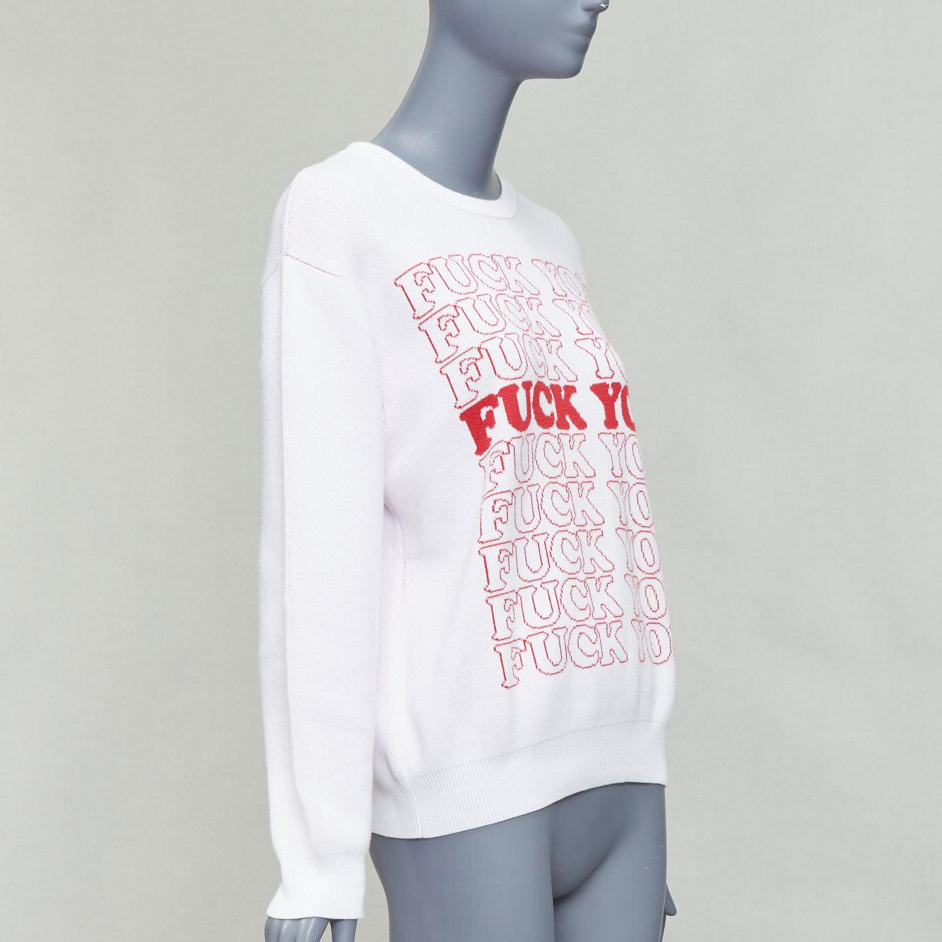 Gray SUPREME Hysteric Glamour white red F YOU slogan pullover sweater S For Sale