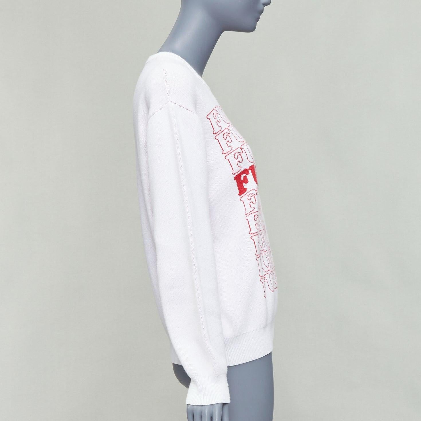SUPREME Hysteric Glamour white red F YOU slogan pullover sweater S In Good Condition For Sale In Hong Kong, NT