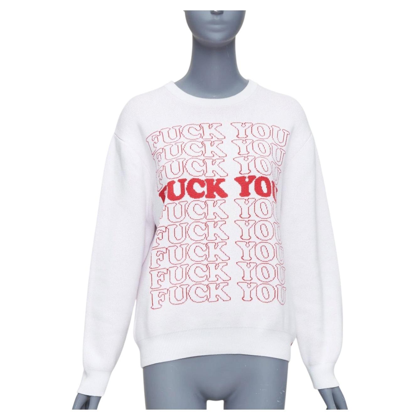 SUPREME Hysteric Glamour blanc rouge F YOU slogan pull-over S