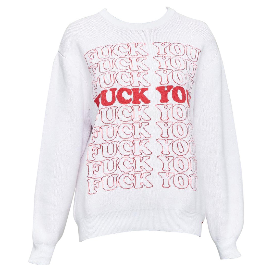 SUPREME Hysteric Glamour bianco rosso F YOU pullover con slogan S.S. in vendita