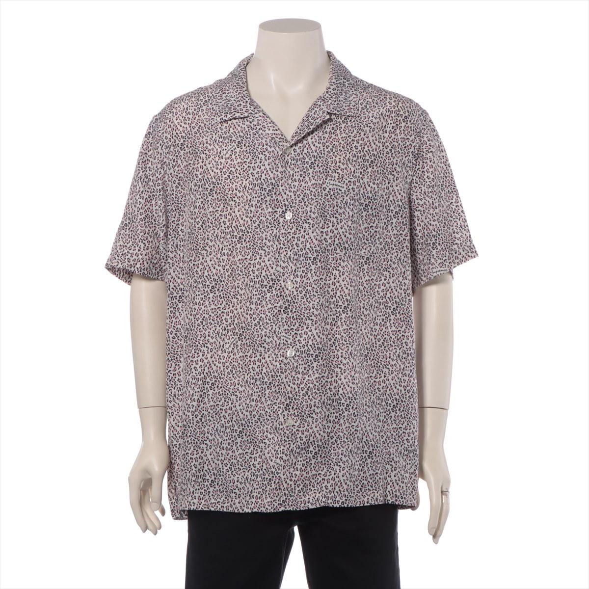 The Supreme Leopard Silk Short Sleeve Shirt in pink and white is a luxurious and eye-catching piece that combines bold design with premium materials. Crafted from high-quality silk, the shirt features a striking leopard print in a playful pink and