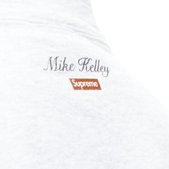 SUPREME Mike Kelley Franklin firma il trattato di alleanza felpa con cappuccio in pile grigio L