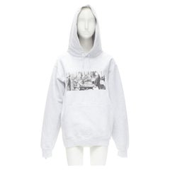 SUPREME Mike Kelley Franklin Signing Treaty of Alliance grey fleece hoodie L