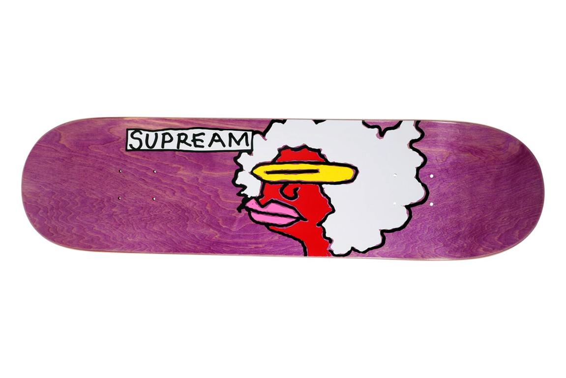 Mark Gonzales Supreme Skateboard Deck 2017: 

Abmessungen: 31.5 x 8 x 0,5 Zoll (80,01 x 20,32 cm). 
Medium: Offsetdruck auf Ahornholz. 
Gedruckte Künstlersignatur und Supreme-Logo auf der Rückseite. 
Neu in der Originalverpackung, ausgezeichneter