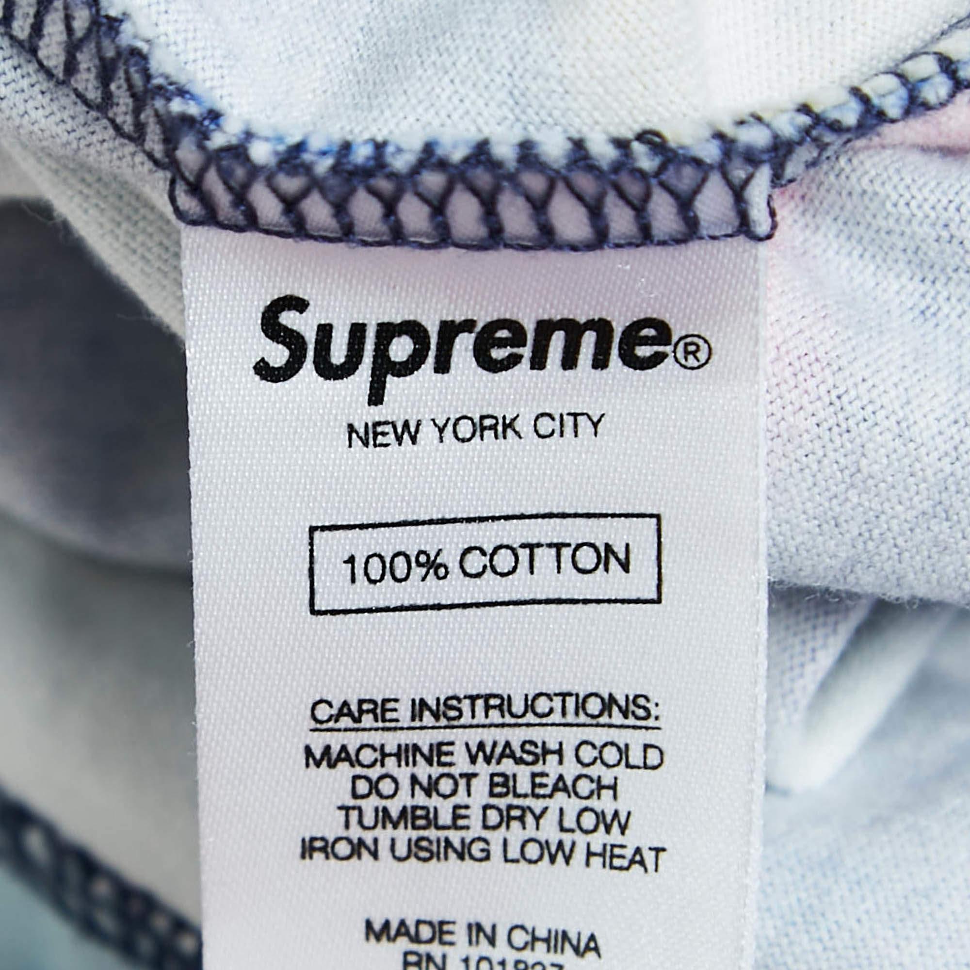 Men's Supreme Multicolor Printed Cotton Crew Neck Oversize T-Shirt M For Sale