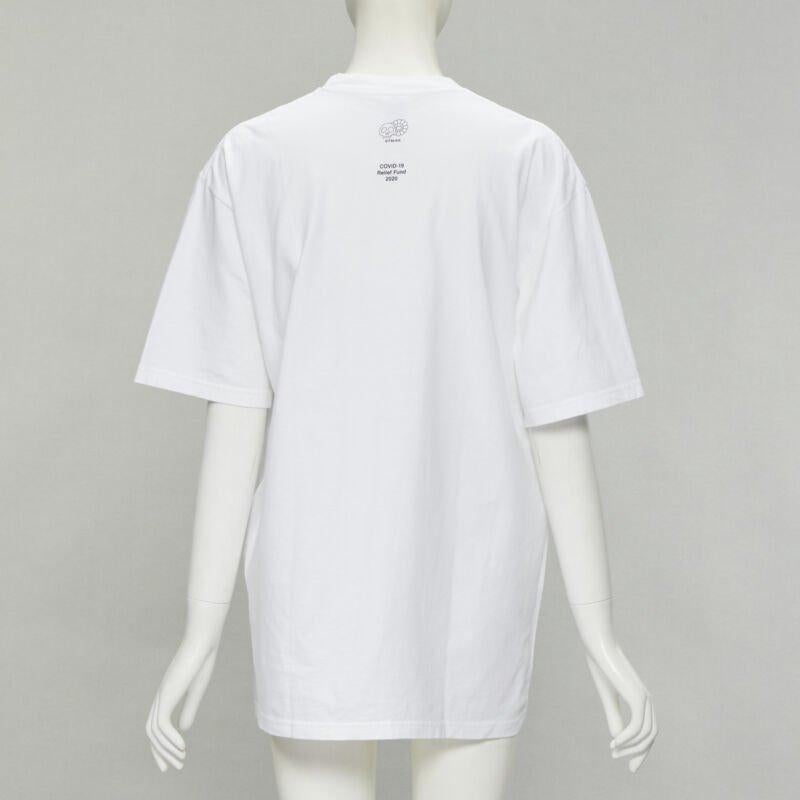 Women's SUPREME Murakami Relief Fund floral box logo white cotton tshirt M