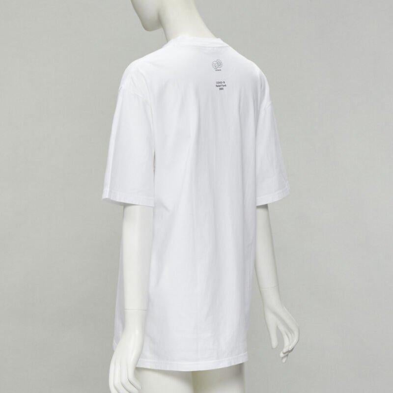 SUPREME Murakami Relief Fund floral box logo white cotton tshirt M 1