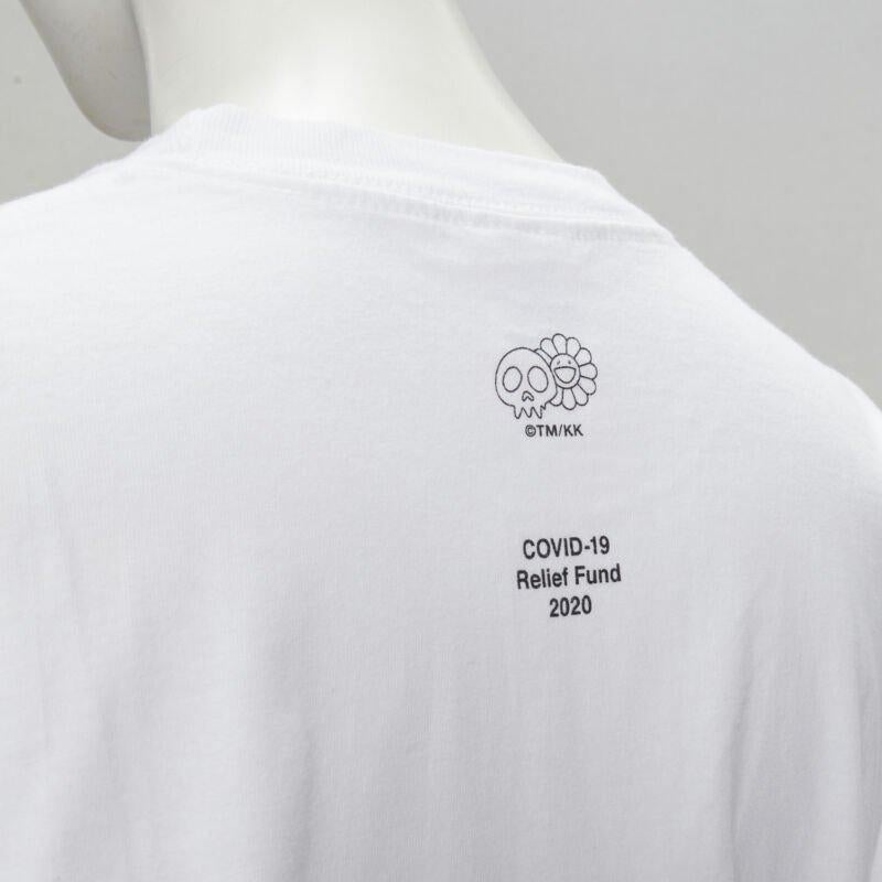 SUPREME Murakami Relief Fund floral box logo white cotton tshirt M 2