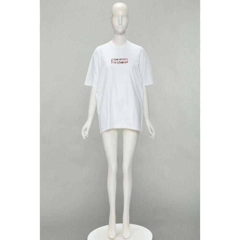 SUPREME Murakami Relief Fund floral box logo white cotton tshirt M 4