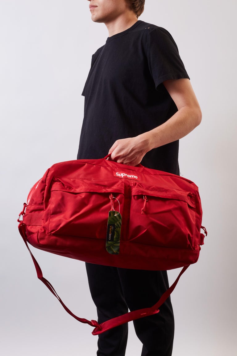 Supreme Nylon Red Duffle Bag FW22